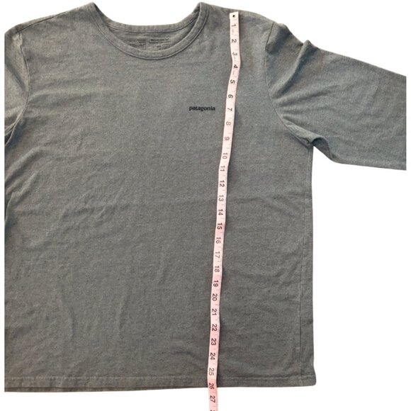 Patagonia P-6 Logo Responsibili-Tee Long Sleeve T Shirt Grey Women's Size XL - Picture 6 of 6